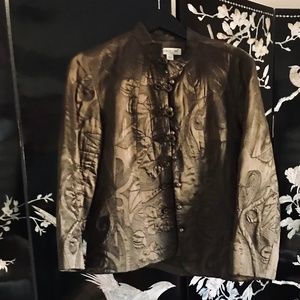 Silk embroidery frog buttons high round collar jacket (adding matching top)